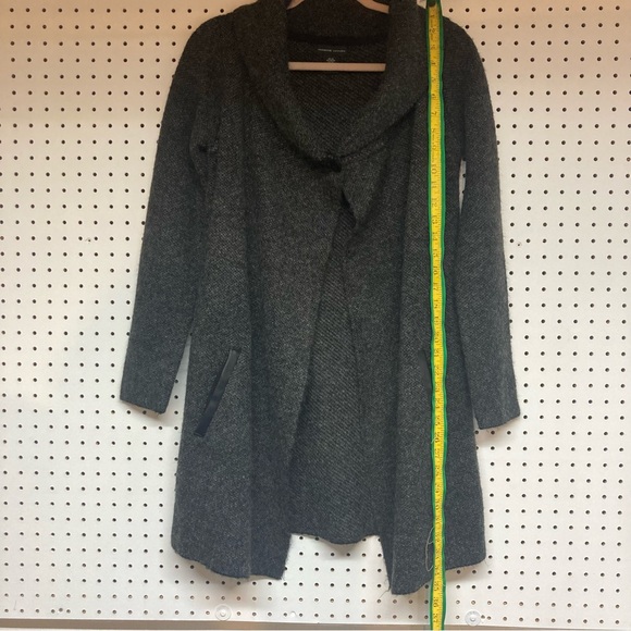 Adrienne Vittadini Charcoal XS Wool Blend Knit Cardigan 1 button & Pockets - Picture 2 of 8